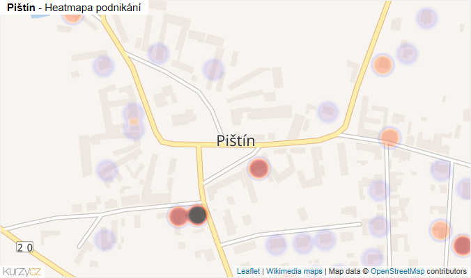 Mapa Pištín - Firmy v části obce.