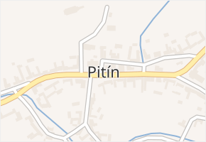 Pitín v obci Pitín - mapa části obce