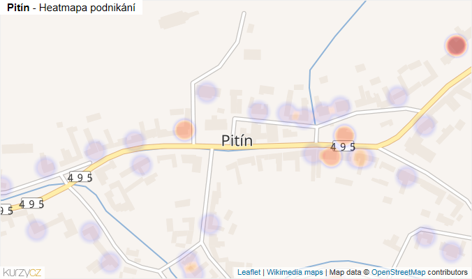 Mapa Pitín - Firmy v části obce.