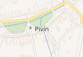 Pivín v obci Pivín - mapa části obce