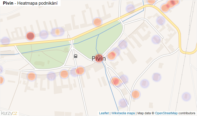 Mapa Pivín - Firmy v části obce.