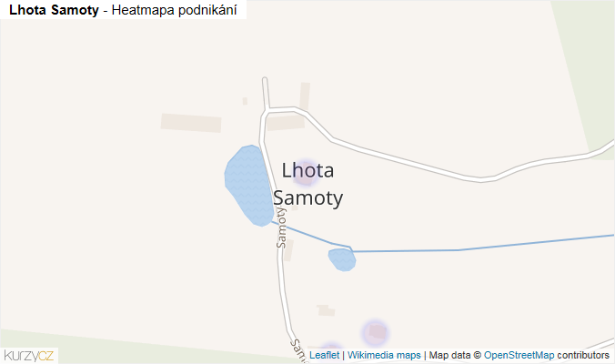 Mapa Lhota Samoty - Firmy v části obce.