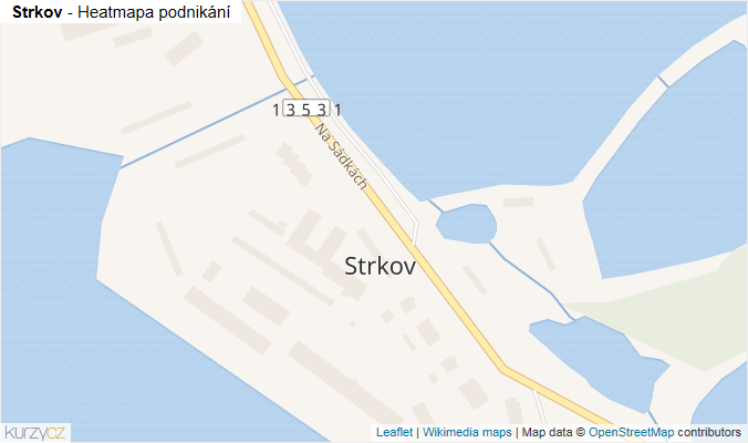Mapa Strkov - Firmy v části obce.
