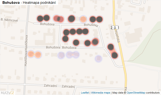 Mapa Bohušova - Firmy v ulici.
