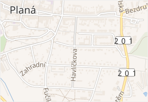 Havlíčkova v obci Planá - mapa ulice