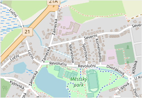 Mánesova v obci Planá - mapa ulice