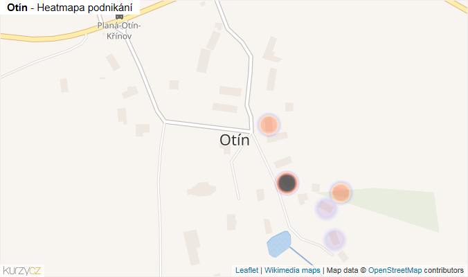 Mapa Otín - Firmy v části obce.