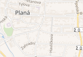 Slovanská v obci Planá - mapa ulice