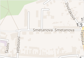 Smetanova v obci Planá - mapa ulice