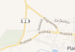 Husova v obci Plaňany - mapa ulice
