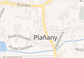 Plaňany v obci Plaňany - mapa části obce