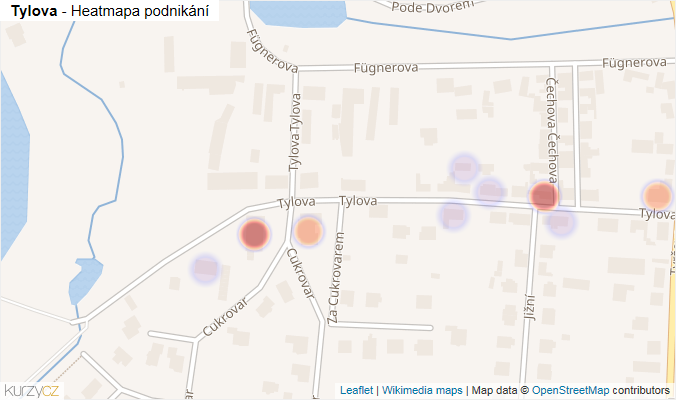 Mapa Tylova - Firmy v ulici.