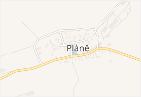 Pláně v obci Pláně - mapa části obce