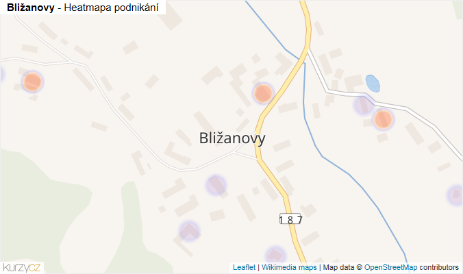 Mapa Bližanovy - Firmy v části obce.