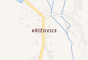 Křížovice v obci Plánice - mapa části obce
