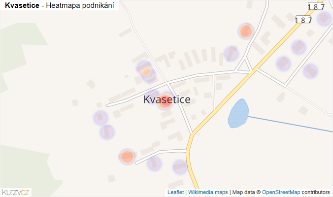 Mapa Kvasetice - Firmy v části obce.