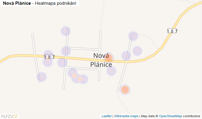 Mapa Nová Plánice - Firmy v části obce.