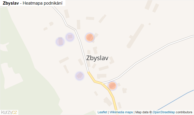 Mapa Zbyslav - Firmy v části obce.