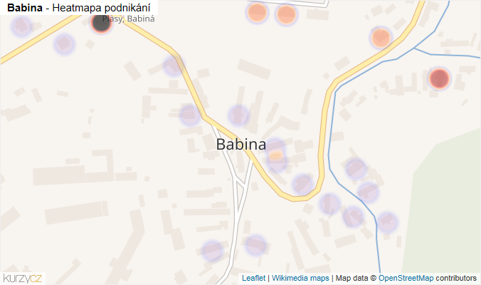 Mapa Babina - Firmy v části obce.