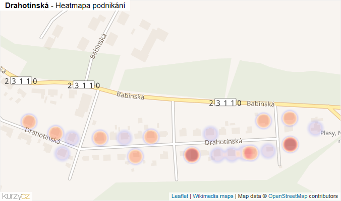 Mapa Drahotínská - Firmy v ulici.