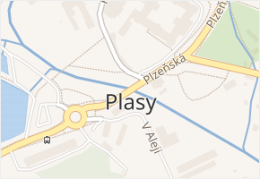 Plzeňská v obci Plasy - mapa ulice