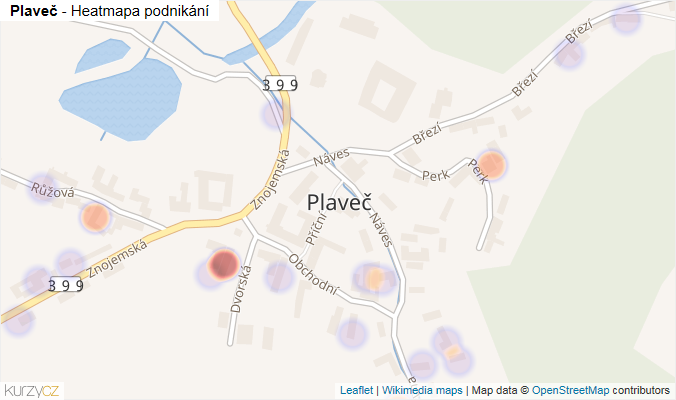 Mapa Plaveč - Firmy v části obce.