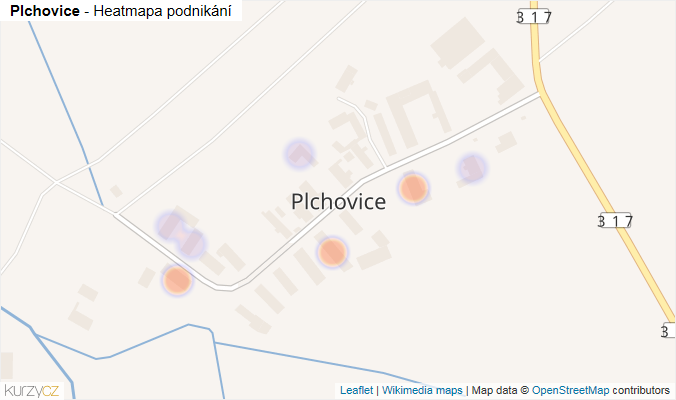 Mapa Plchovice - Firmy v části obce.
