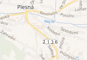 Farní v obci Plesná - mapa ulice