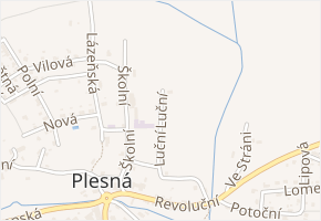 Luční v obci Plesná - mapa ulice