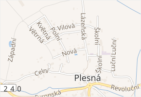 Nová v obci Plesná - mapa ulice