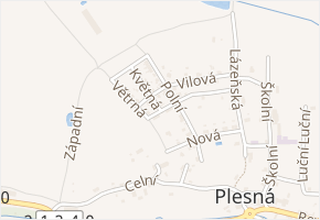 Nová čtvrť v obci Plesná - mapa ulice