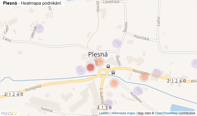 Mapa Plesná - Firmy v části obce.