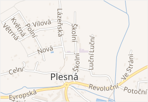 Školní v obci Plesná - mapa ulice