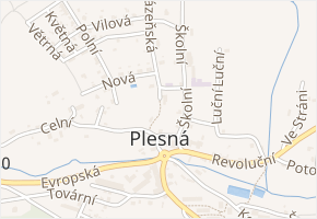 Strmá v obci Plesná - mapa ulice