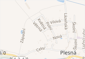 Větrná v obci Plesná - mapa ulice
