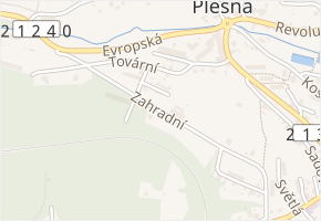 Zahradní v obci Plesná - mapa ulice