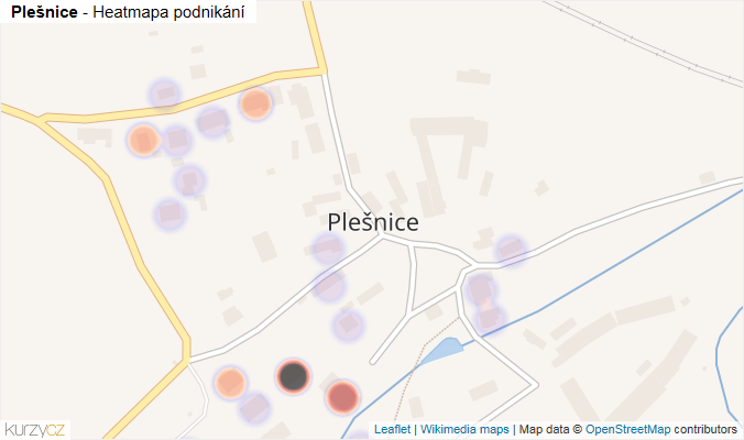 Mapa Plešnice - Firmy v části obce.