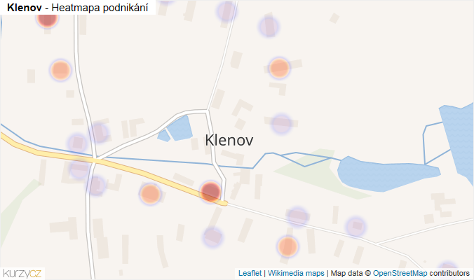 Mapa Klenov - Firmy v části obce.
