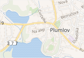 Na aleji v obci Plumlov - mapa ulice