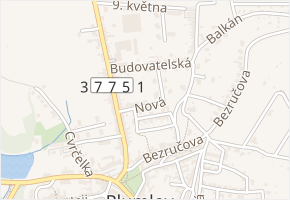 Nová v obci Plumlov - mapa ulice