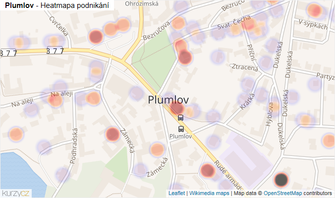 Mapa Plumlov - Firmy v části obce.