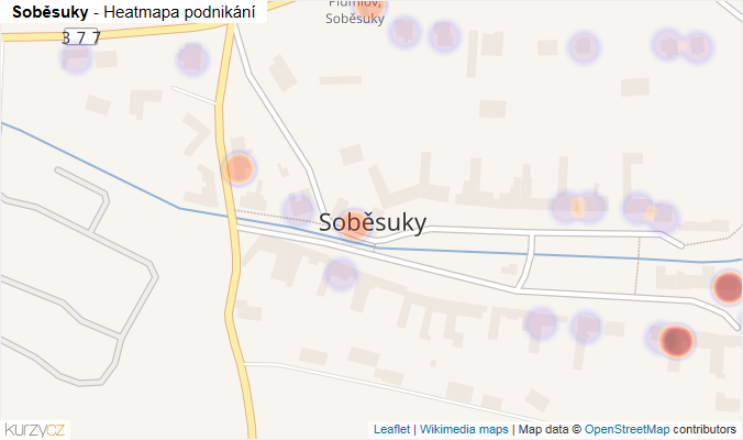 Mapa Soběsuky - Firmy v části obce.