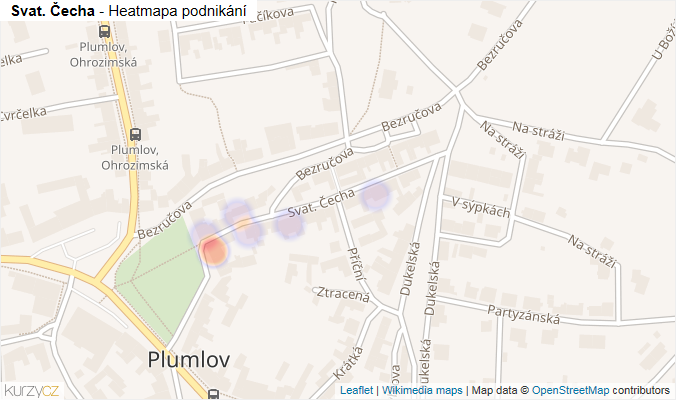 Mapa Svat. Čecha - Firmy v ulici.
