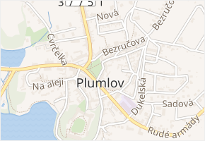U parku v obci Plumlov - mapa ulice