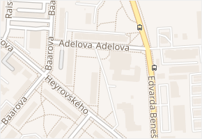 Adelova v obci Plzeň - mapa ulice