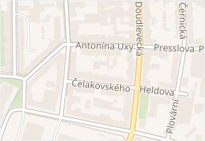 Antonína Uxy v obci Plzeň - mapa ulice