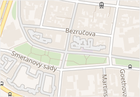 Bezručova v obci Plzeň - mapa ulice