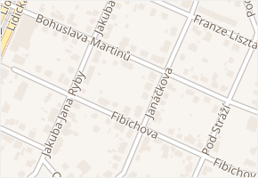 Bohuslava Martinů v obci Plzeň - mapa ulice