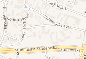 Bolevecká náves v obci Plzeň - mapa ulice
