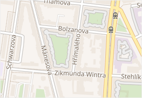 Bolzanova v obci Plzeň - mapa ulice